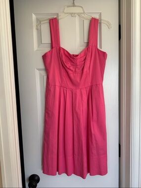 Donna Ricco Hot Pink Sleeveless Sweetheart Midi Dress